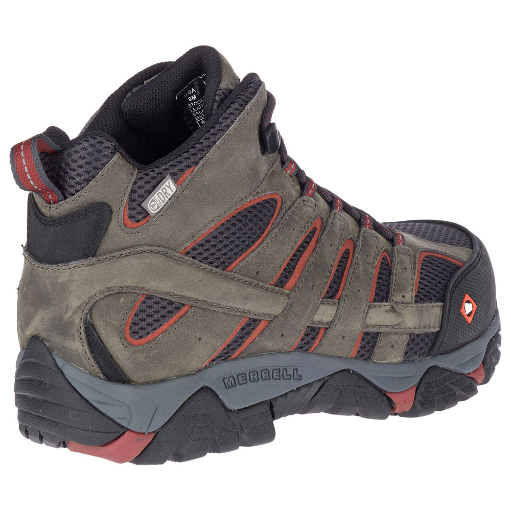 MERRELL SAFTEY TOE MOAB VERTEX MID WP PEWTER - MENS