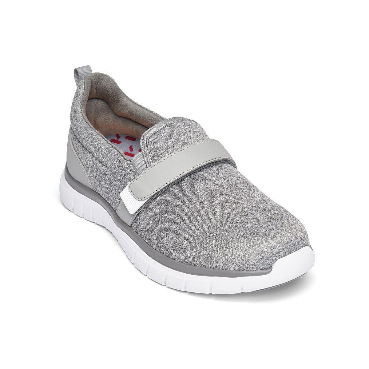 A single Anodyne Sport Trainer Grey for women, featuring a gray design with a white sole and an adjustable gray strap across the top.