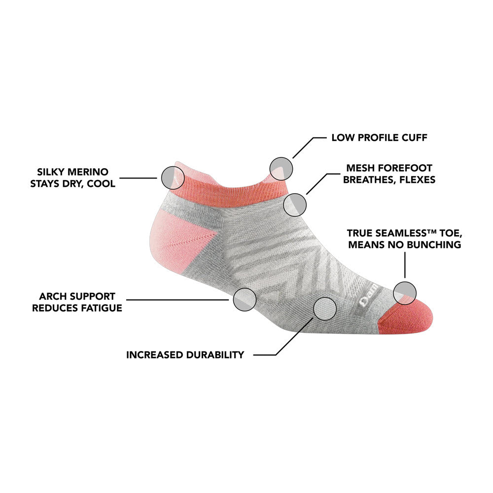 DARN TOUGH NO SHOW TAB ULTRA LIGHTWEIGHT CUSHION ASH