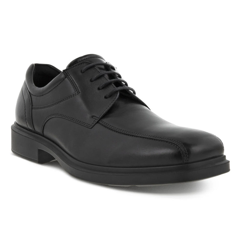 Ecco HELSINKI 2.0 BIKE TOE TIE BLACK - MENS featuring premium leather upper, laces, a sturdy sole, and minimal stitching detail.