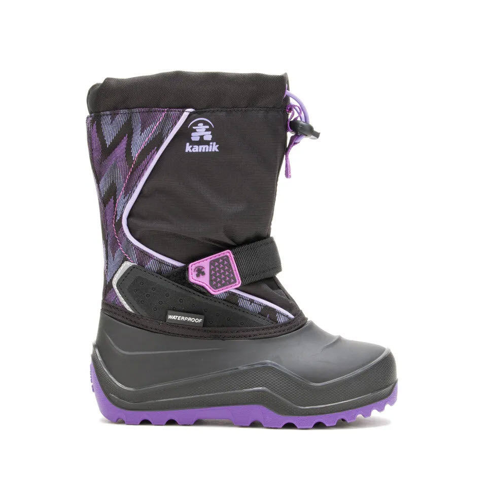 KAMIK SNOWFALL PRINT 2 BLACK/PURPLE - KIDS