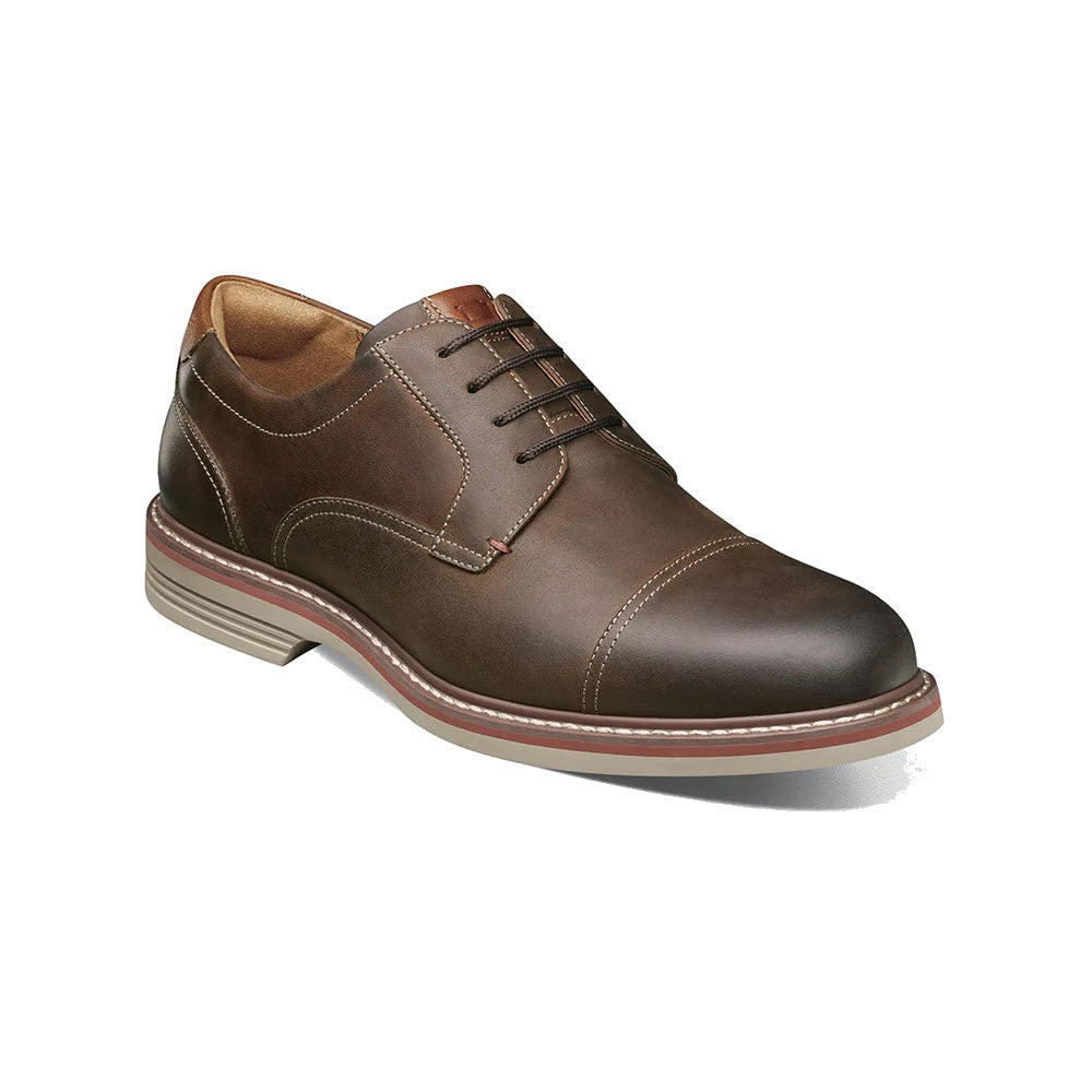 FLORSHEIM NORWALK CAP TOE OXFORD CRAZY HORSE BROWN - MENS