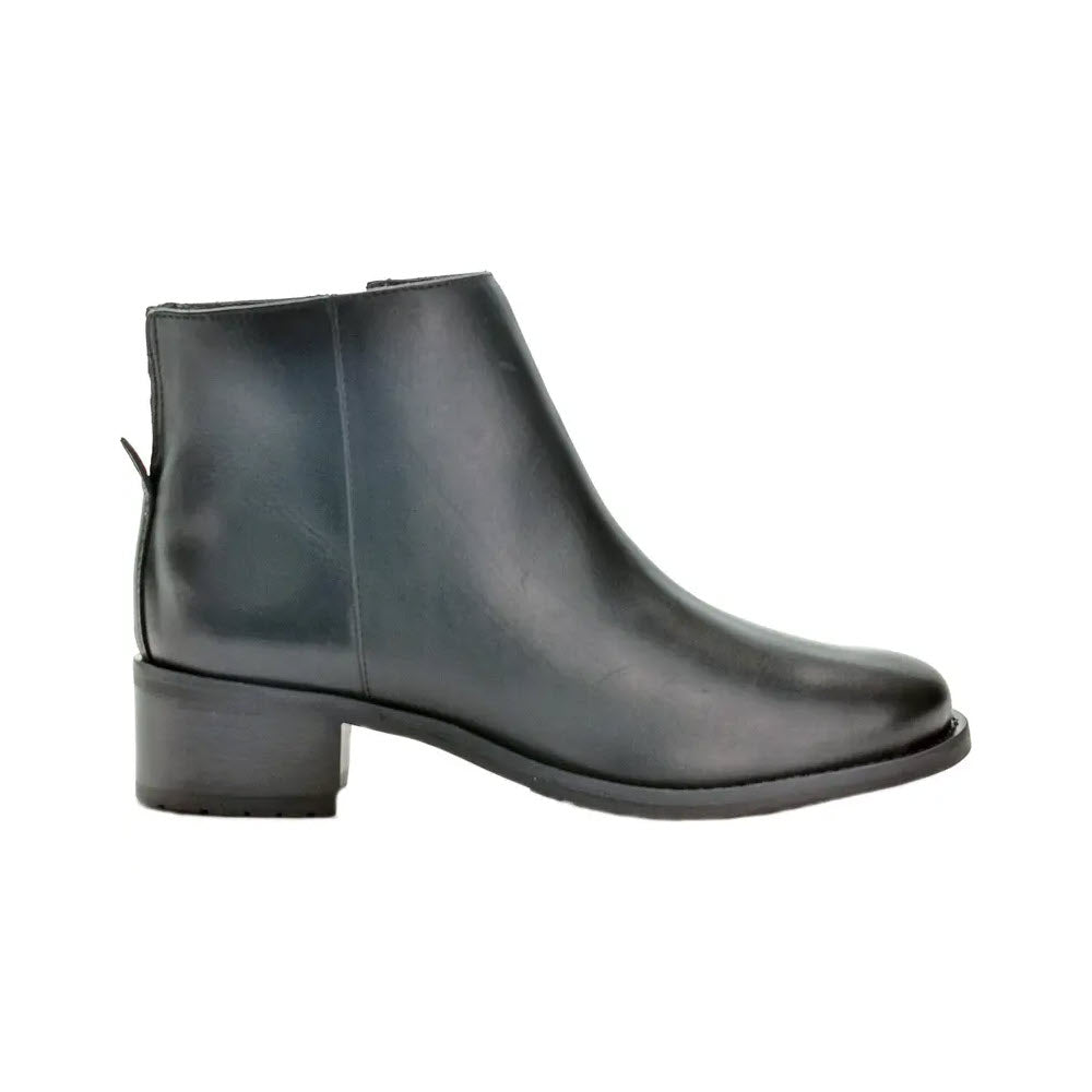 This stylish David Tate Voyage bootie in black leather for women features a side zipper and low block heel, displayed on a white background.