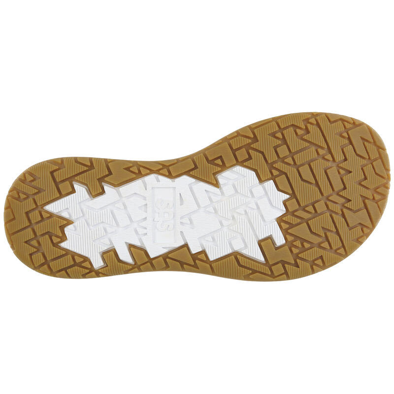 Sole of an outdoorsy sandal with a brown, textured, zigzag pattern and transparent sections. Viewed from the bottom.
Product Name: SAS EMBARK SANDAL NEPTUNE - WOMENS
Brand Name: SAS

Replacement:

Sole of an SAS EMBARK SANDAL NEPTUNE - WOMENS with a brown, textured, zigzag pattern and transparent sections. Viewed from the bottom.