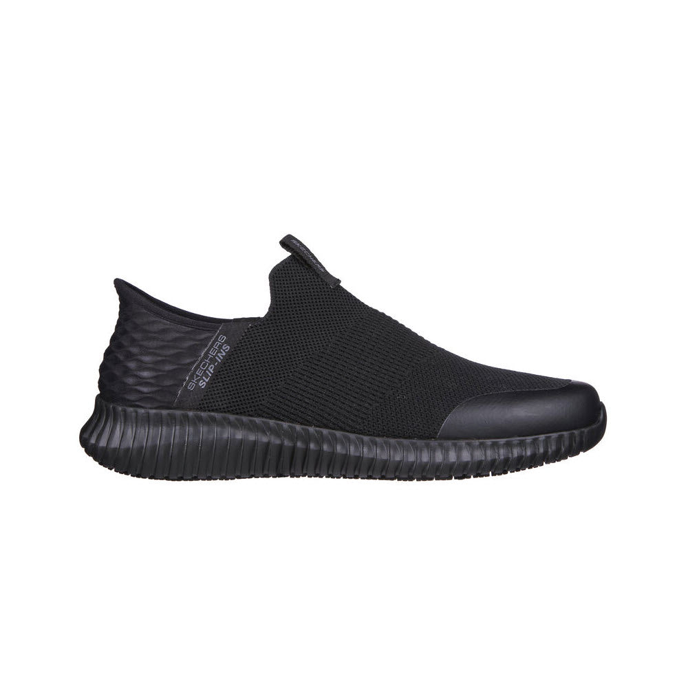 SKECHERS CESSNOCK RYLIND SLIP ON SR BLACK TEXTILE - MENS