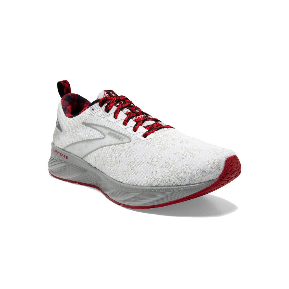 BROOKS LEVITATE 6 CHRISTMAS WHITE/RED/SILVER - WOMENS