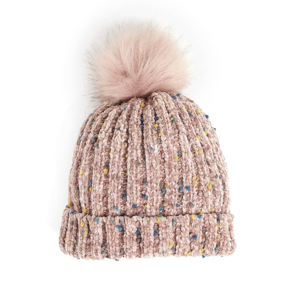 COCO &amp; CARMEN SPECKLED CHENILLE HAT PINK