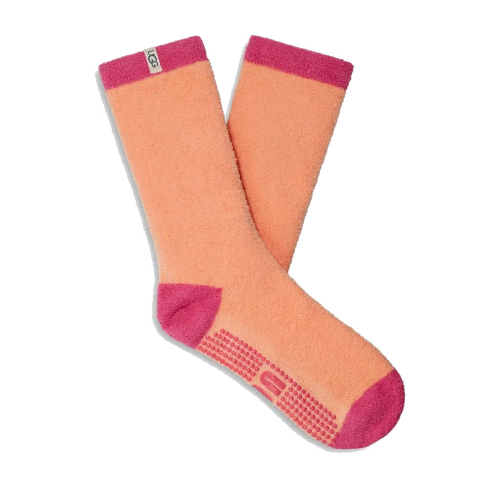 UGG PAITYN COZY GRIPPER CREW SOCKS CORAL PINK - WOMENS