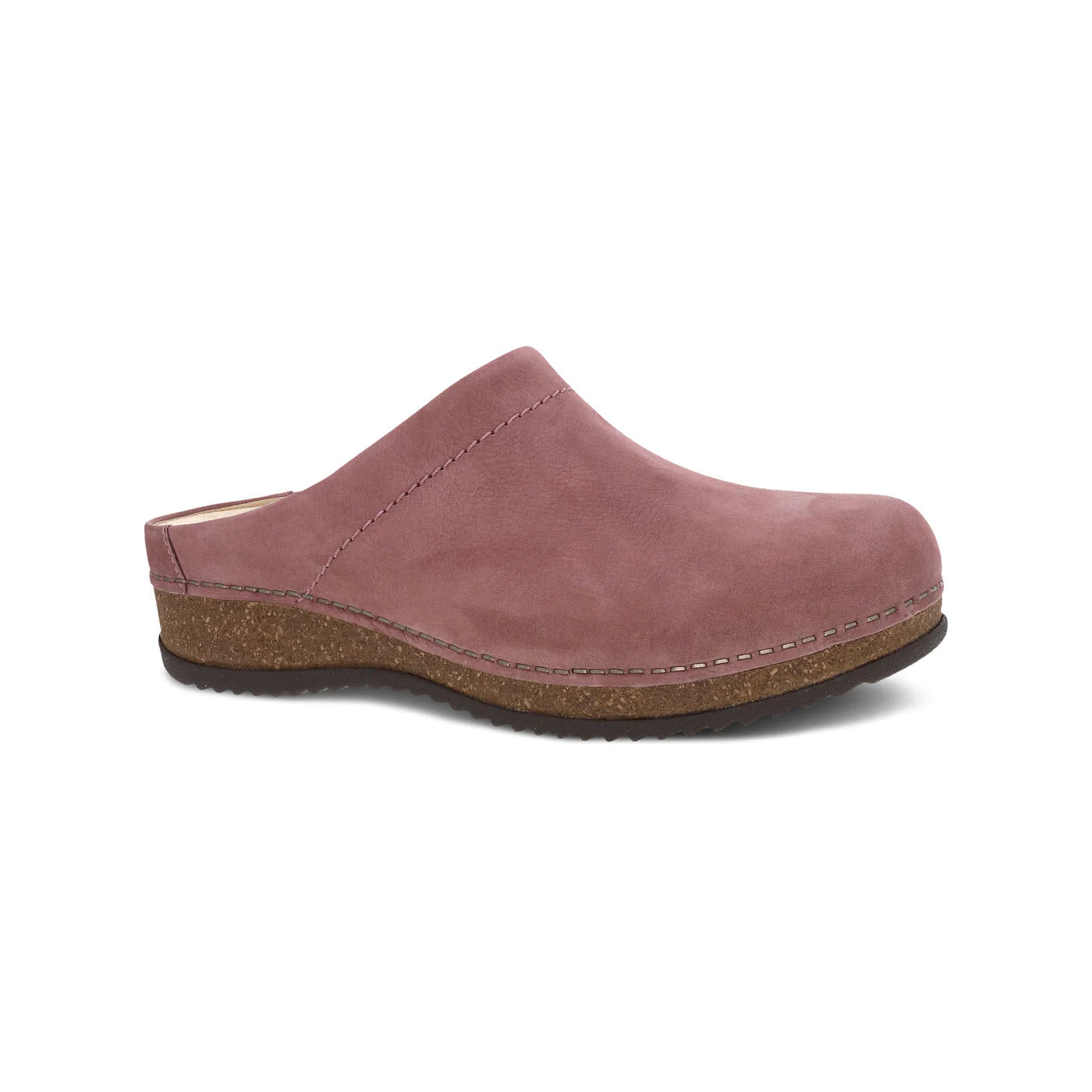 A single DANSKO MARIELLA ROSE open back clog for women, featuring a thick sole and visible stitching around the edge for added support.