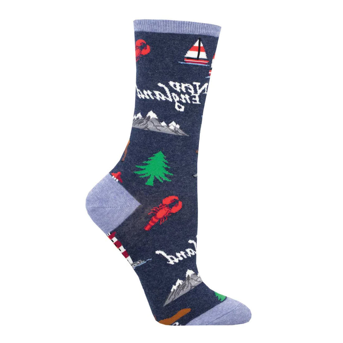 SOCKSMITH NEW ENGLAND CREW SOCKS BLUE - WOMENS