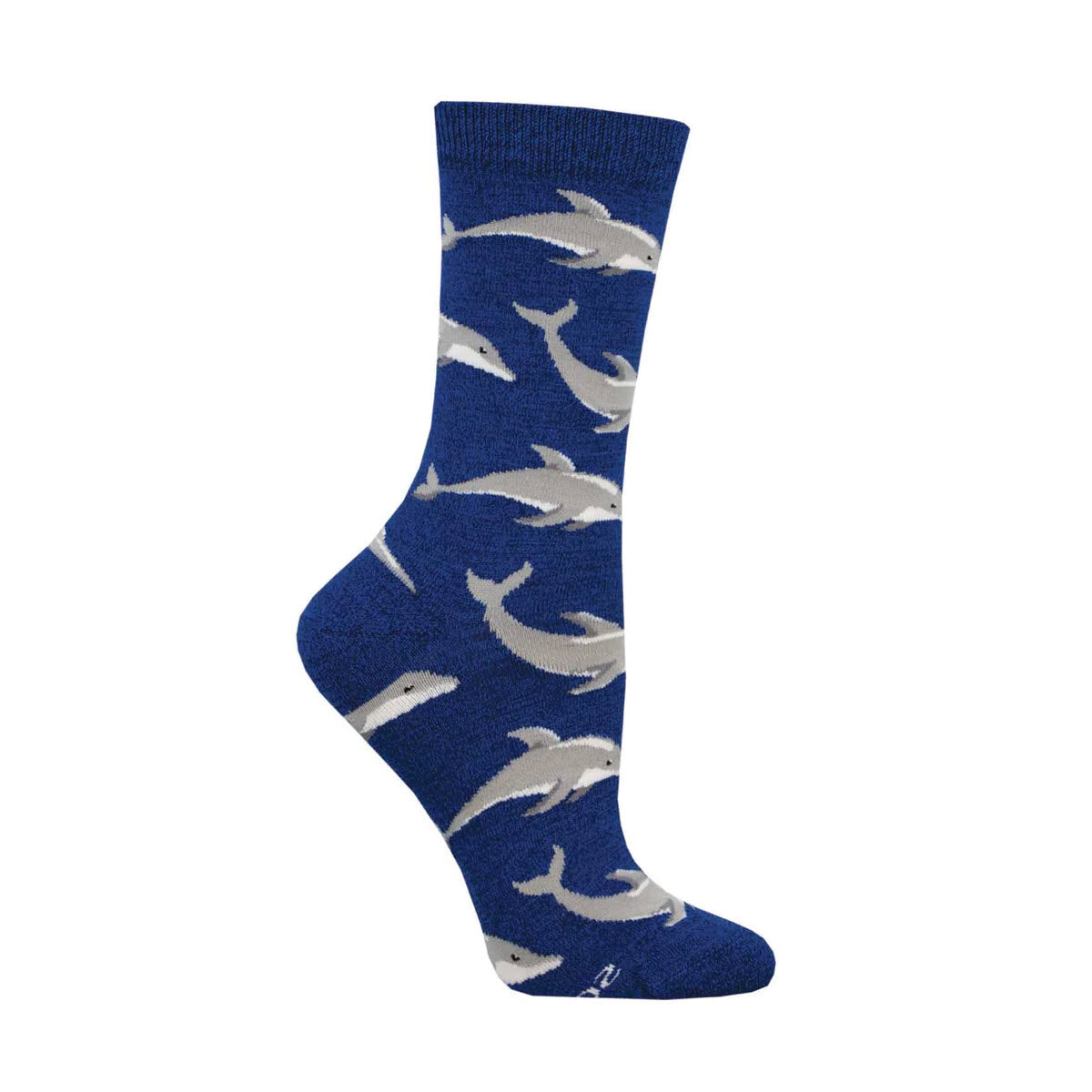 SOCKSMITH BAMBOO CREW SOCKS JOYOUS DOLPHINS BLUE - WOMENS