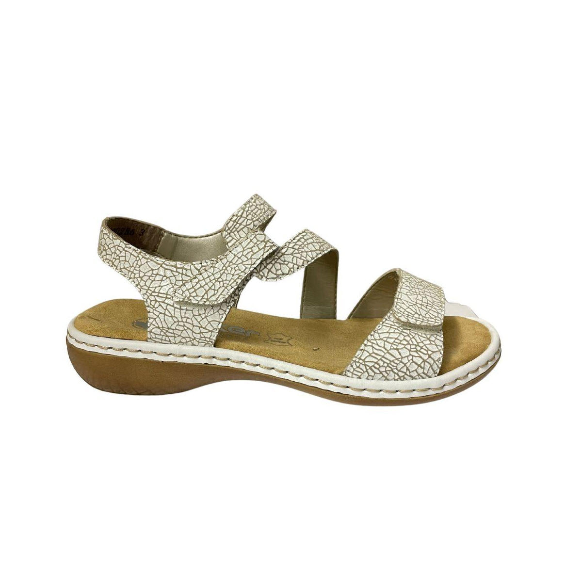 RIEKER COMFORT Z STRAP WHITE CRACKLE - WOMENS