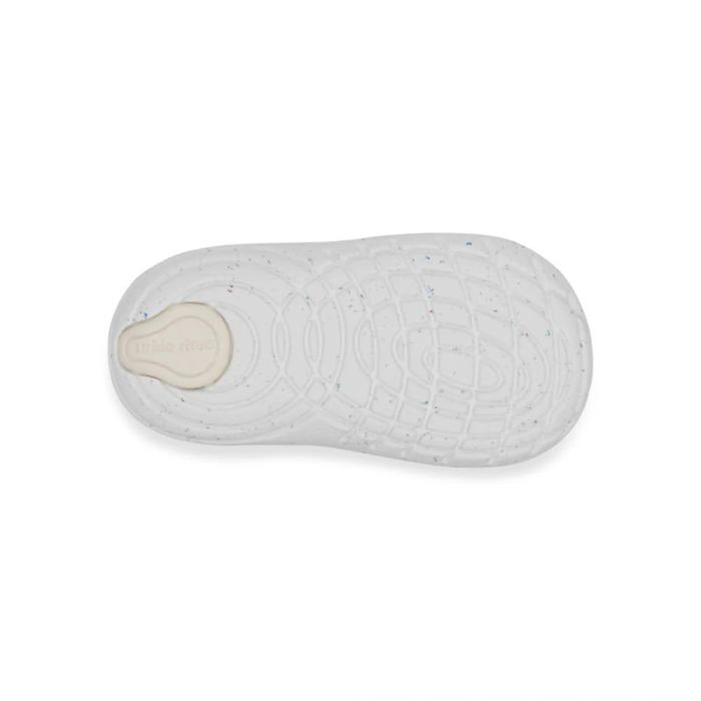 A white, oval-shaped STIRDE RITE SM SPROUT PINK - KIDS by Stride Rite with a textured, grooved surface and a small embossed logo on one side, featuring a memory foam interior for enhanced comfort.