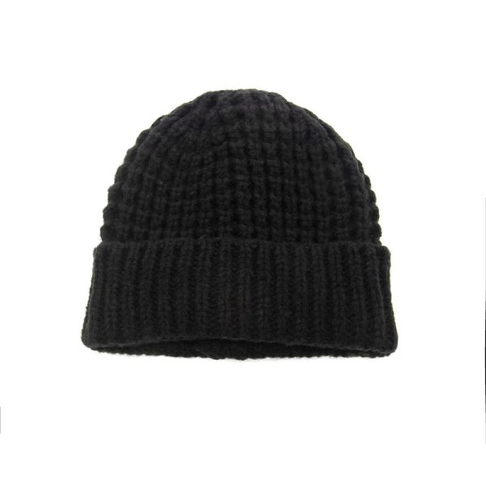 JOY SUSAN WAFFLE RIB BEANIE BLACK - WOMENS