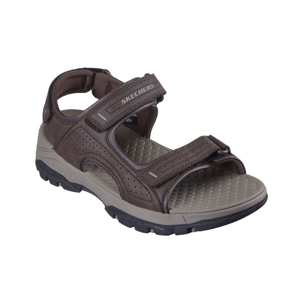 SKECHERS GARO TWO STRAP CLOSURE SANDAL CHOCOLATE - MENS