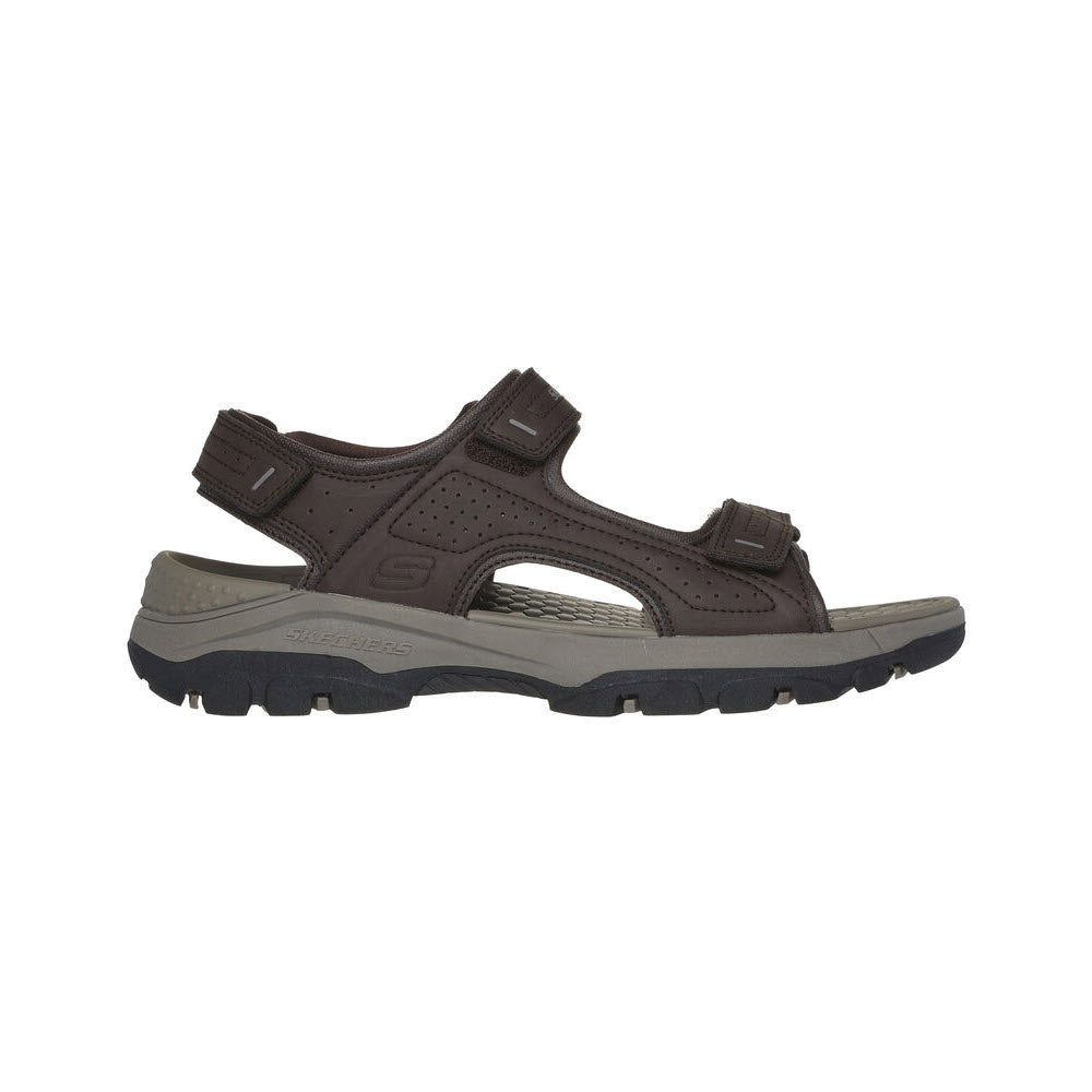 SKECHERS GARO TWO STRAP CLOSURE SANDAL CHOCOLATE - MENS