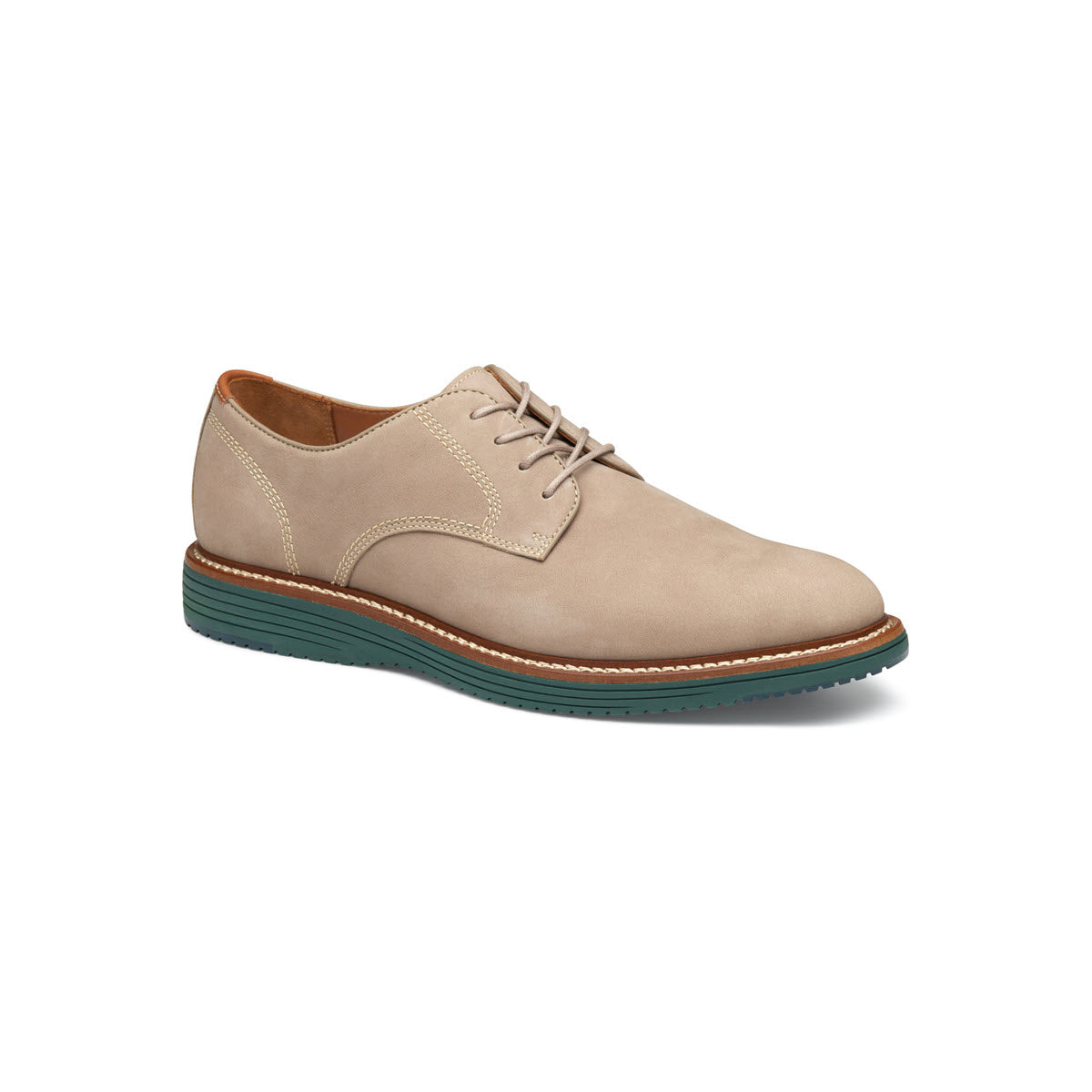 JOHNSTON &amp; MURPHY UPTON PLAIN TOE OXFORD TAUPE NUBUCK - MENS