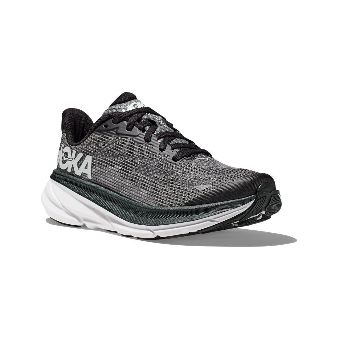 HOKA CLIFTON 9 YOUTH BLACK/WHITE - KIDS