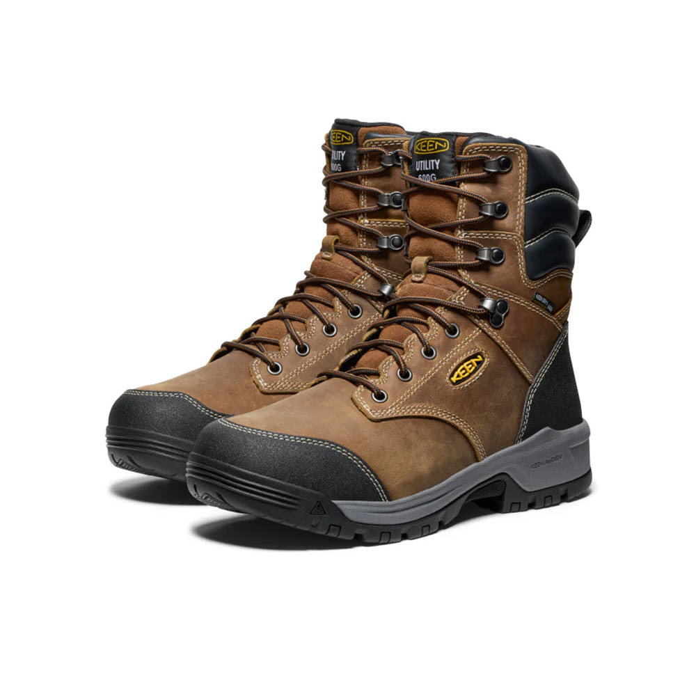 KEEN EVANSTON SOFT TOE 8 INCH WATERPROOF 600 GMS INSULATED BOOT BISON - MENS