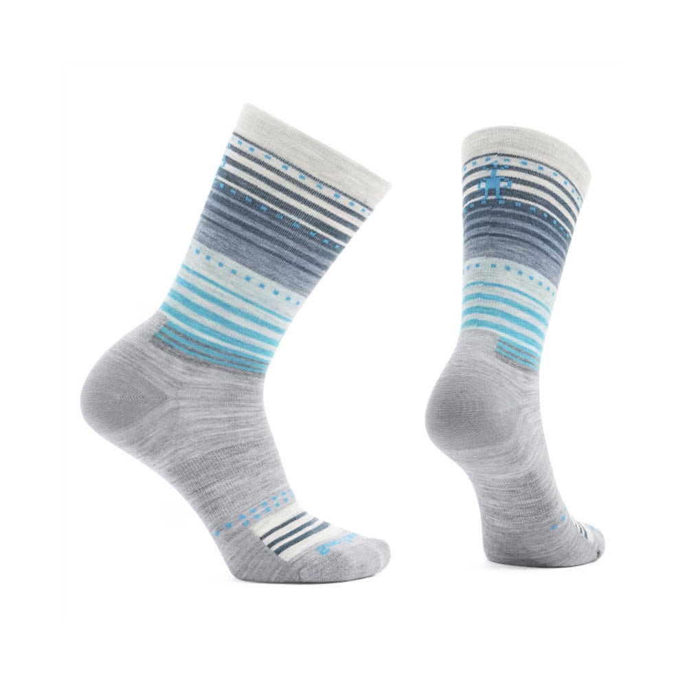 SMARTWOOL WOMENS STITCH STRIPE CREW SOCKS GRAY - WOMENS