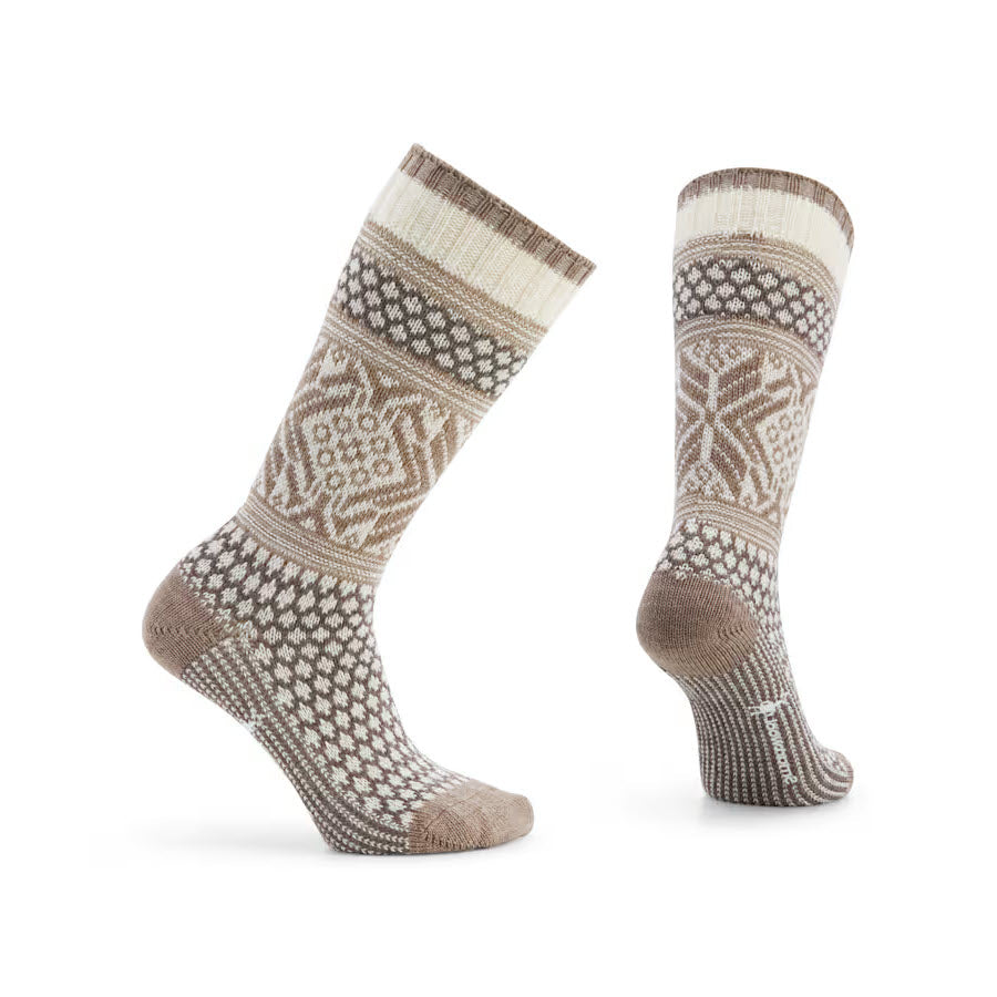 SMARTWOOL POPCORN SNOWFLAKE CREW SOCKS MOONBEAM - WOMENS