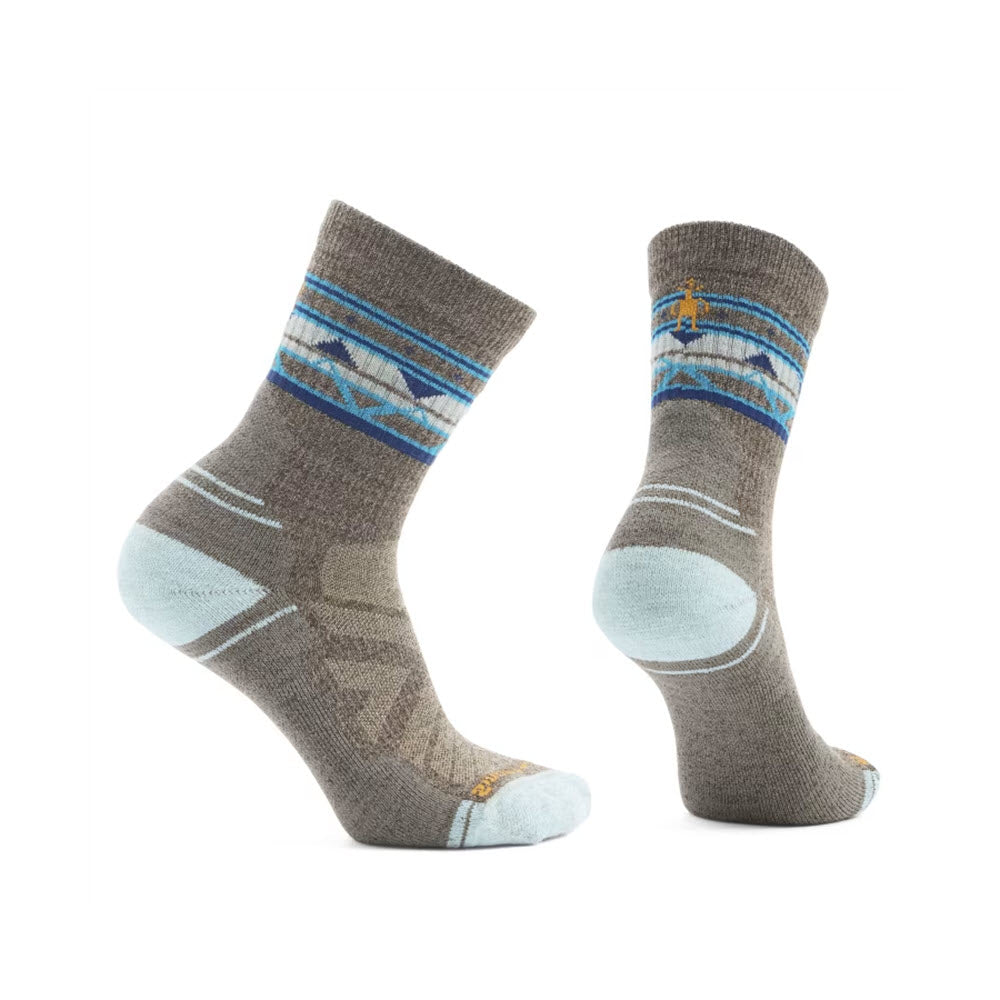 SMARTWOOL WOMENS HIKE ZIG ZAG VALLEY CREW SOCKS MILITARY OLIVE - WOMENS
