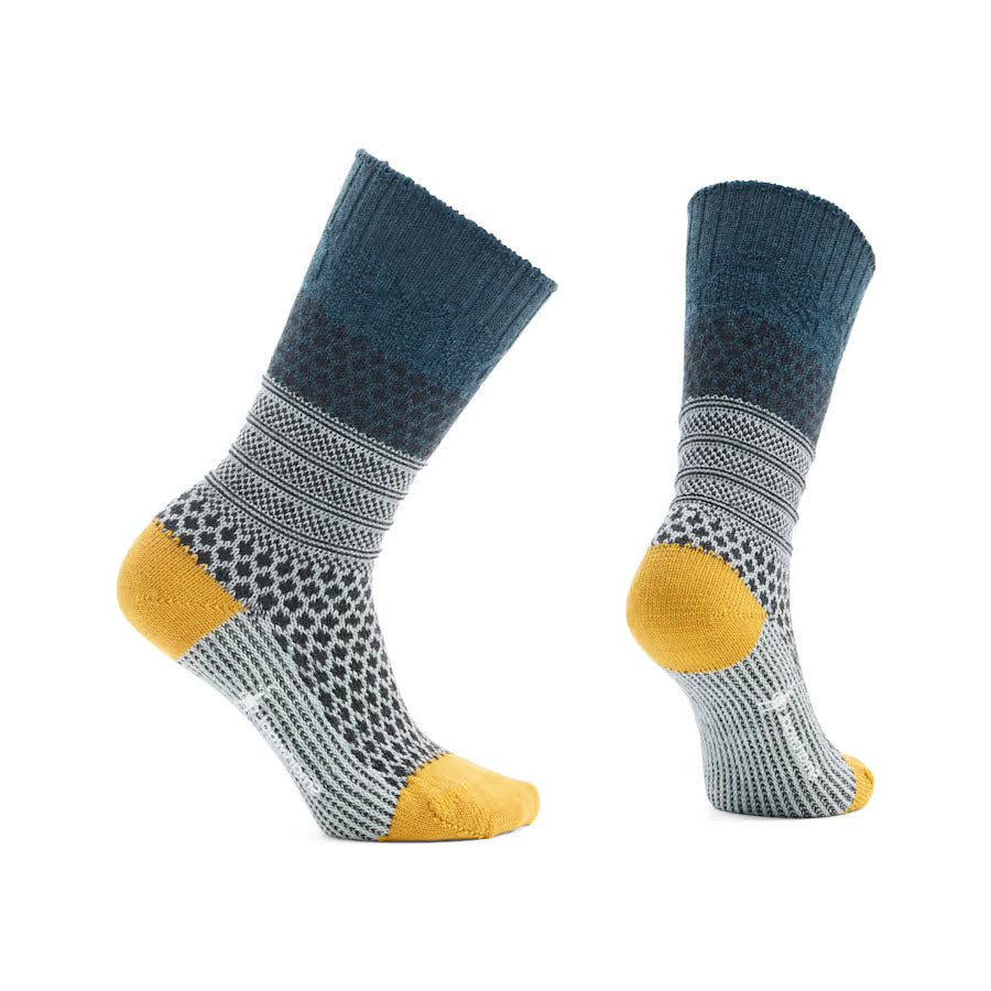 SMARTWOOL POPCORN CABLE CREW SOCKS FROSTY GREEN - WOMENS