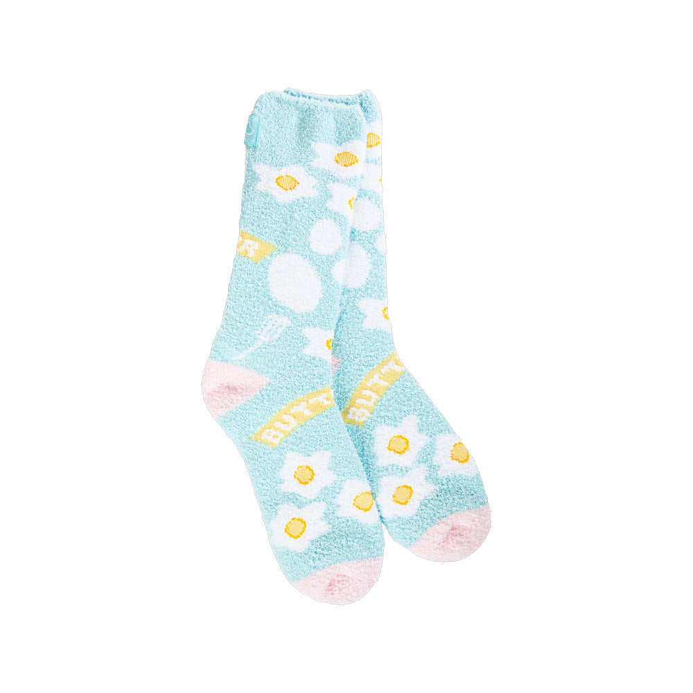 WORLDS SOFTEST COZY CREW SOCKS BREAKFAST OVER EASY - WOMENS