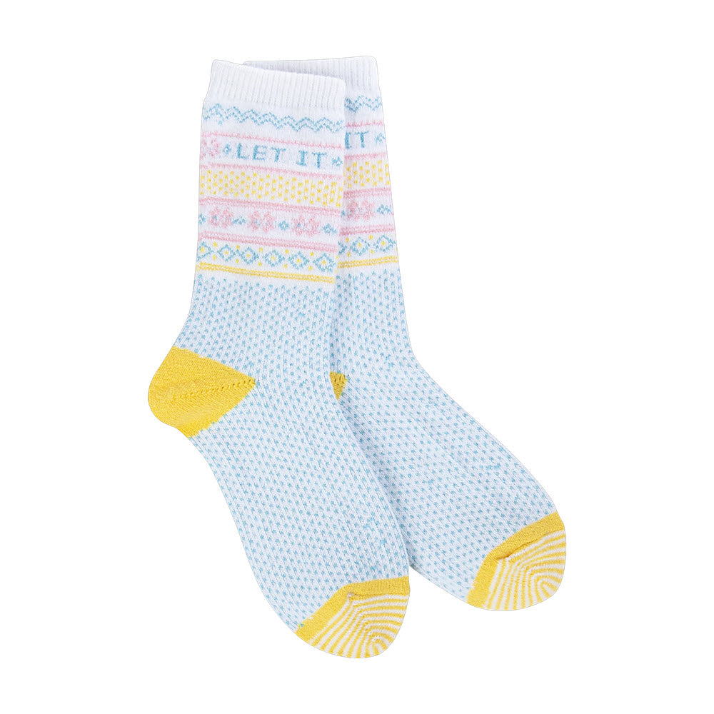 WORLDS SOFTEST HOLIDAY MINI CREW SOCKS LET IT SNOW - WOMENS