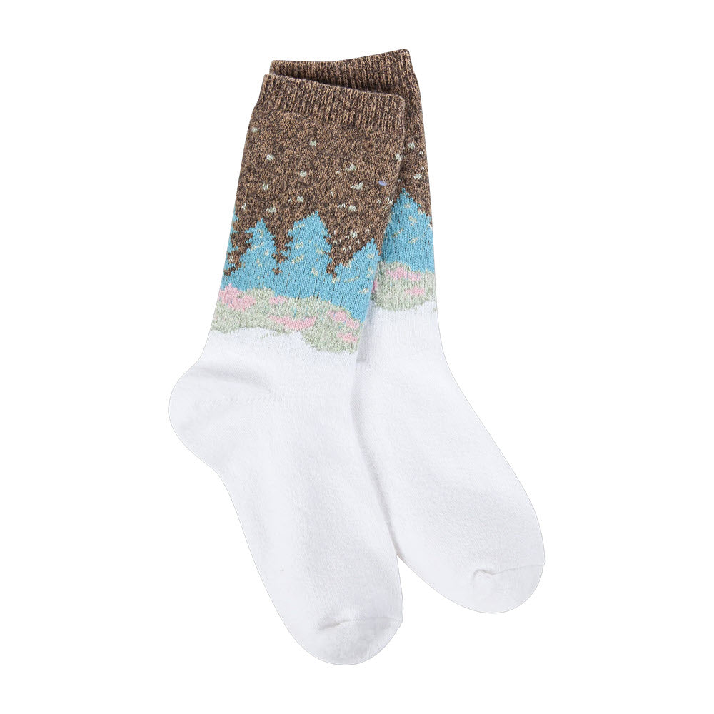 WORLDS SOFTEST MINI CREW SOCKS WHIMSICAL FOREST - WOMENS