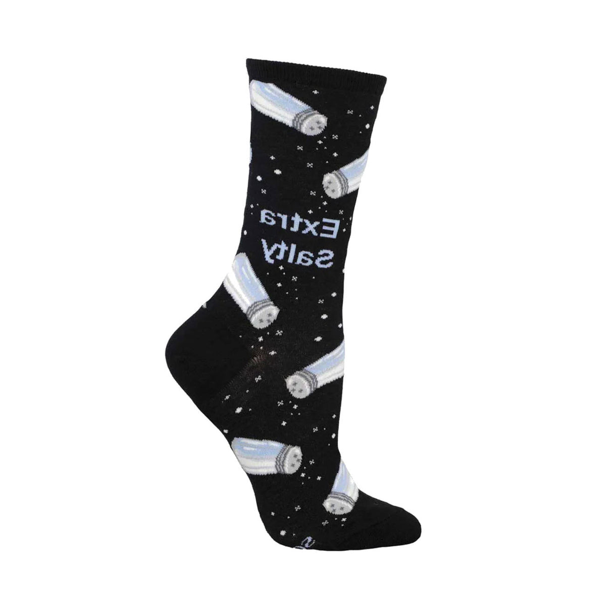 SOCKSMITH EXTRA SALTY CREW SOCKS BLACK - WOMENS