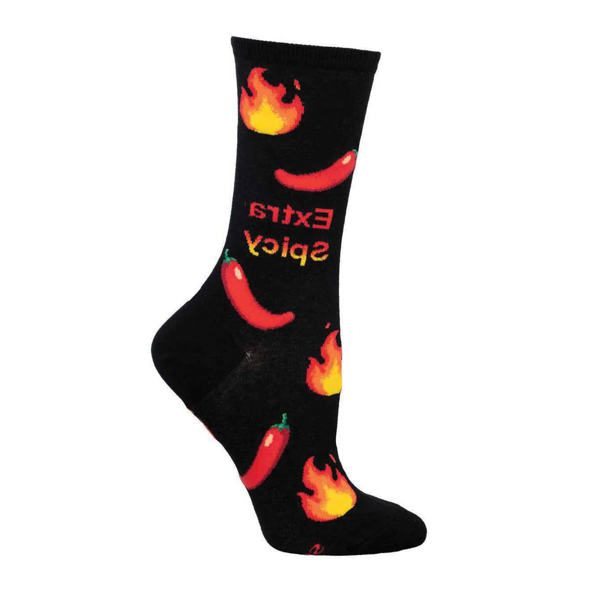 SOCKSMITH EXTRA SPICY CREW SOCKS BLACK - WOMENS