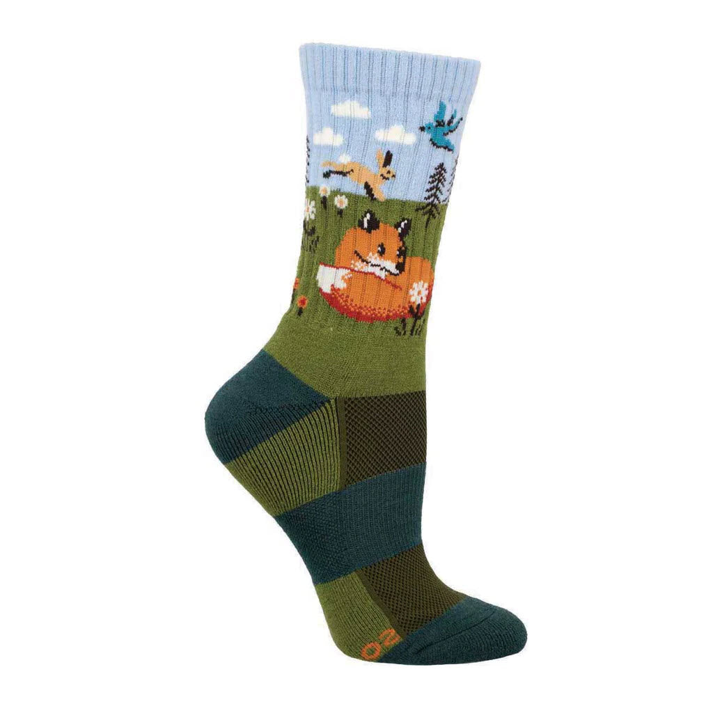 SOCKSMITH FOX &amp; HARE CREW SOCKS BLUE - WOMENS