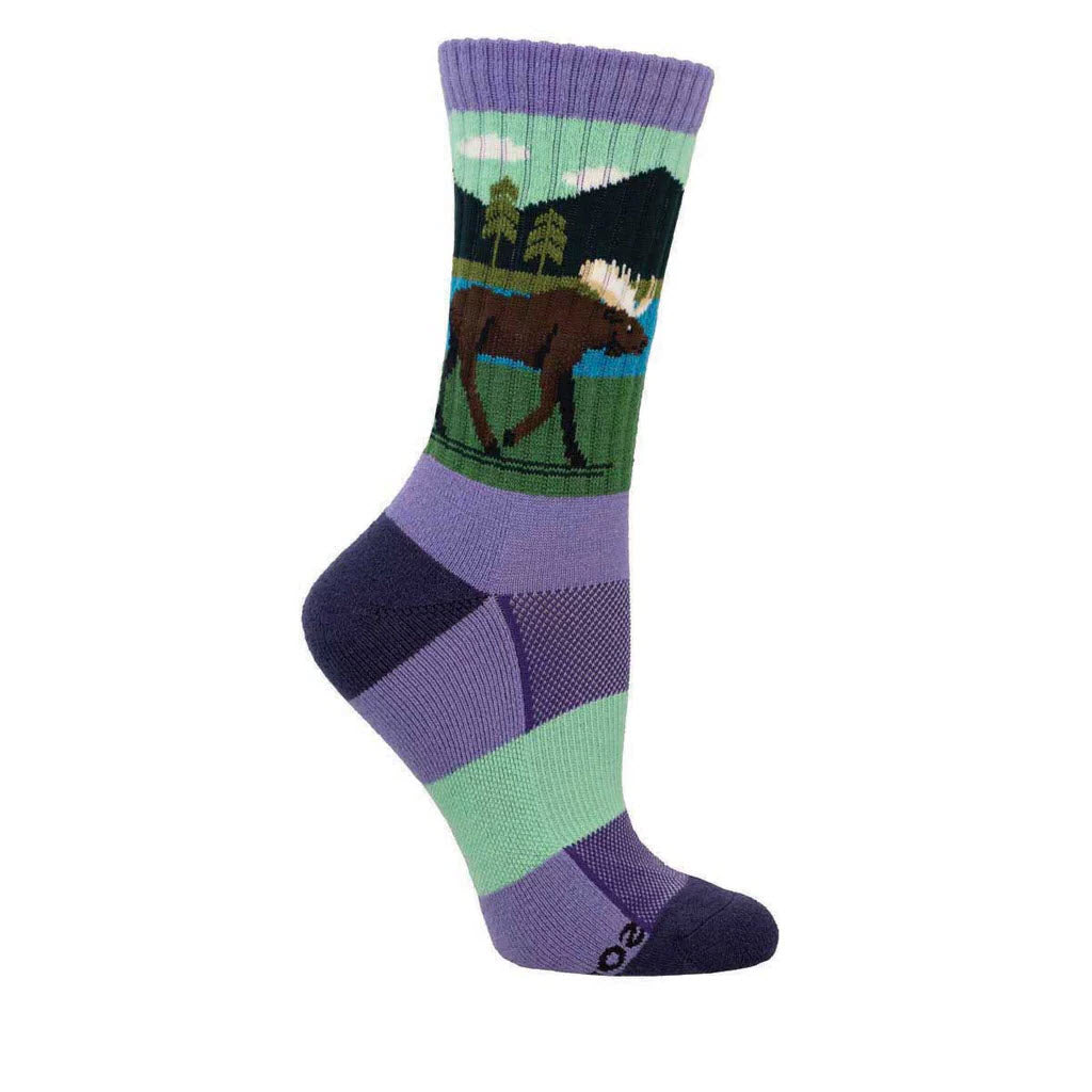 SOCKSMITH MOOSE LAKE CREW SOCKS PURPLE - WOMENS