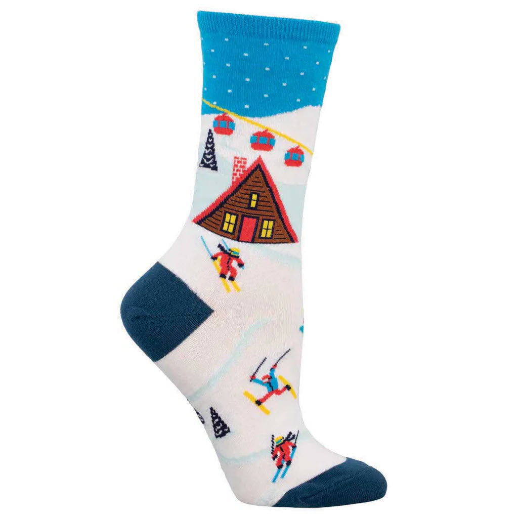 SOCKSMITH SKI IN SKI OUT CREW SOCKS WHITE - WOMENS