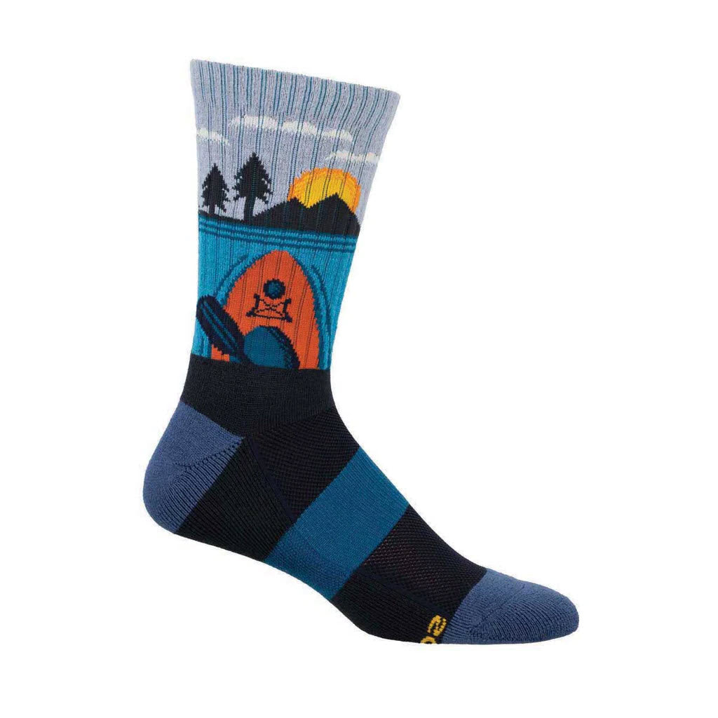 SOCKSMITH KAYAK AT SUNRISE CREW SOCKS BLUE - MENS