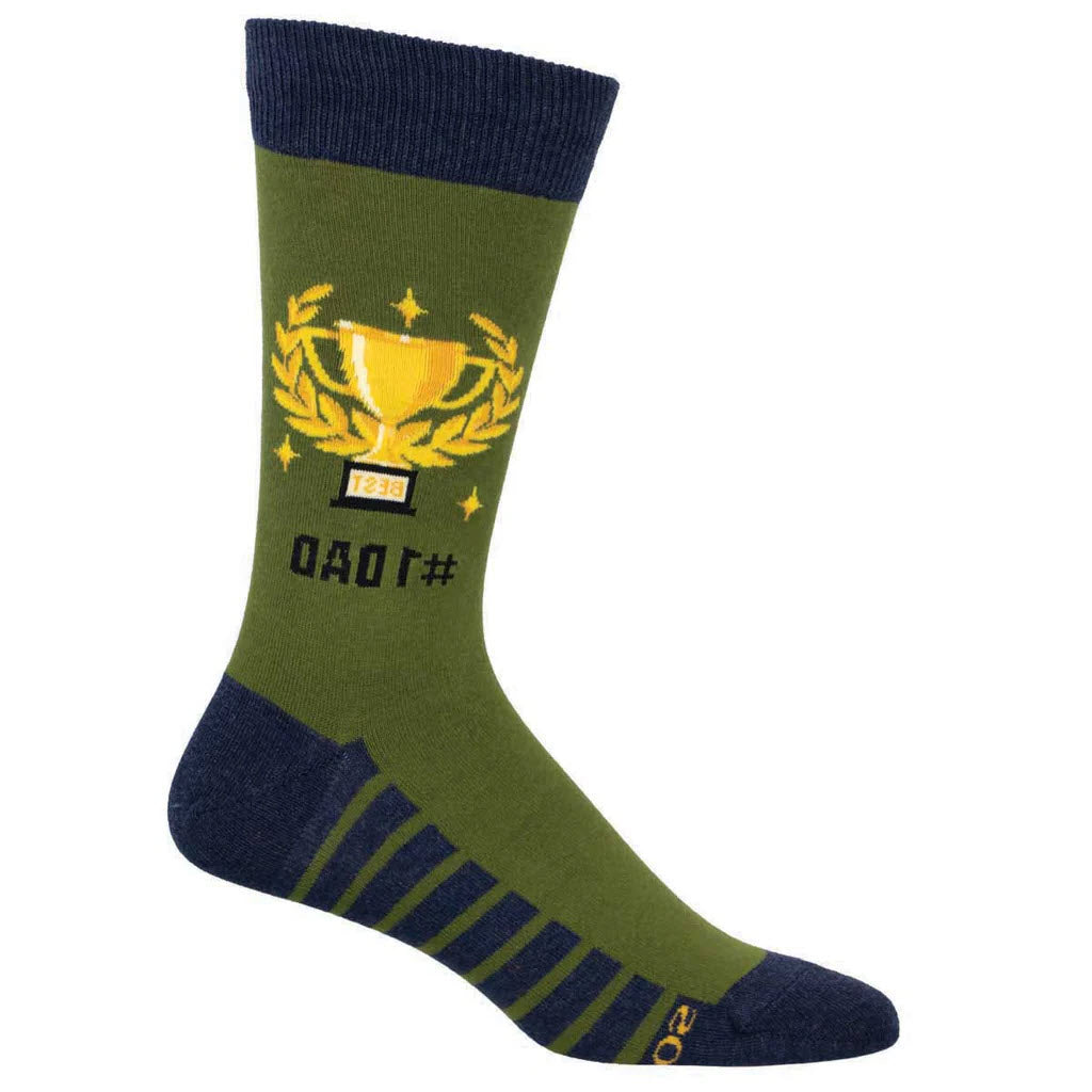 SOCKSMITH NUMBER ONE DAD CREW SOCKS GREEN - MENS