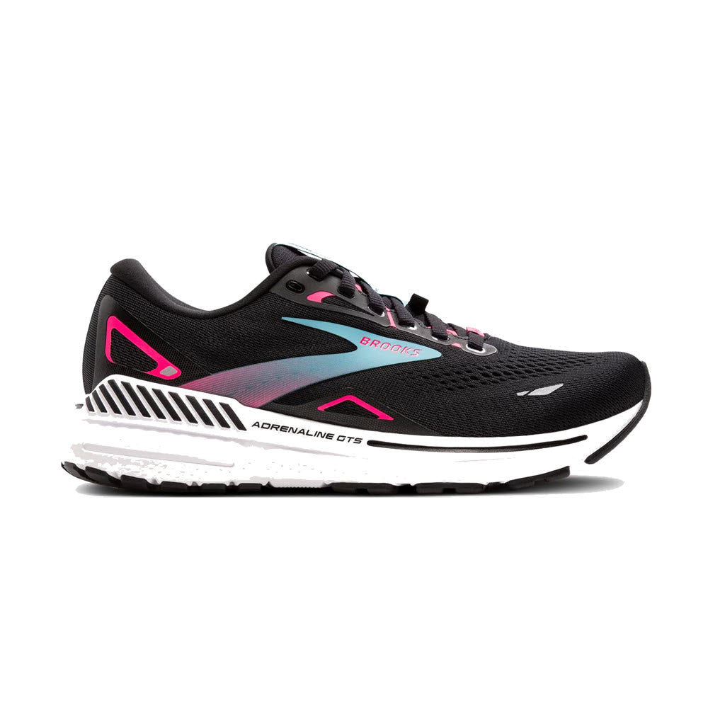 BROOKS ADRENALINE GTS 23 GTX BLACK KNOCKOUT PINK AQUA WOMENS Lamey Wellehan Shoes