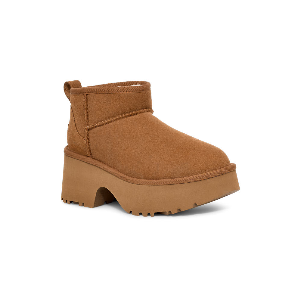 UGG CLASSIC ULTRA MINI NEW HEIGHTS CHESTNUT - WOMENS