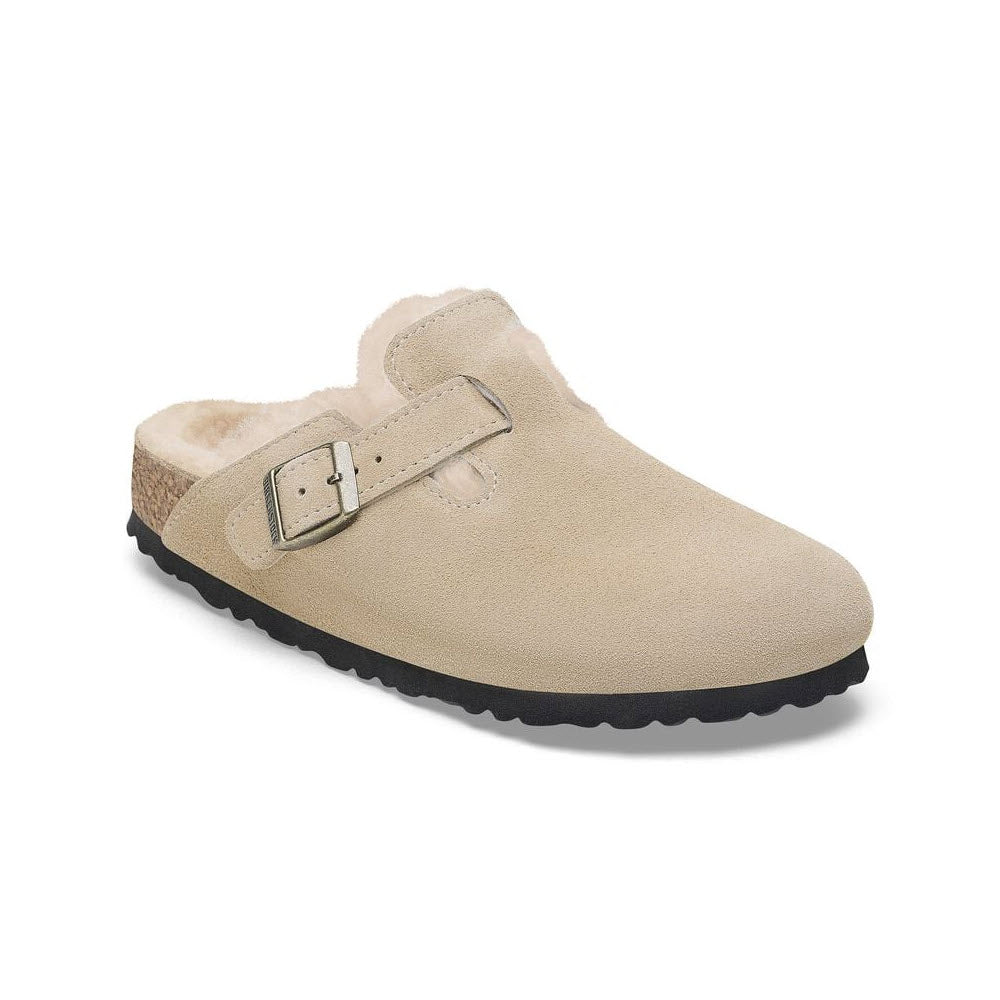 BIRKENSTOCK BOSTON SHEARLING TAUPE - WOMENS