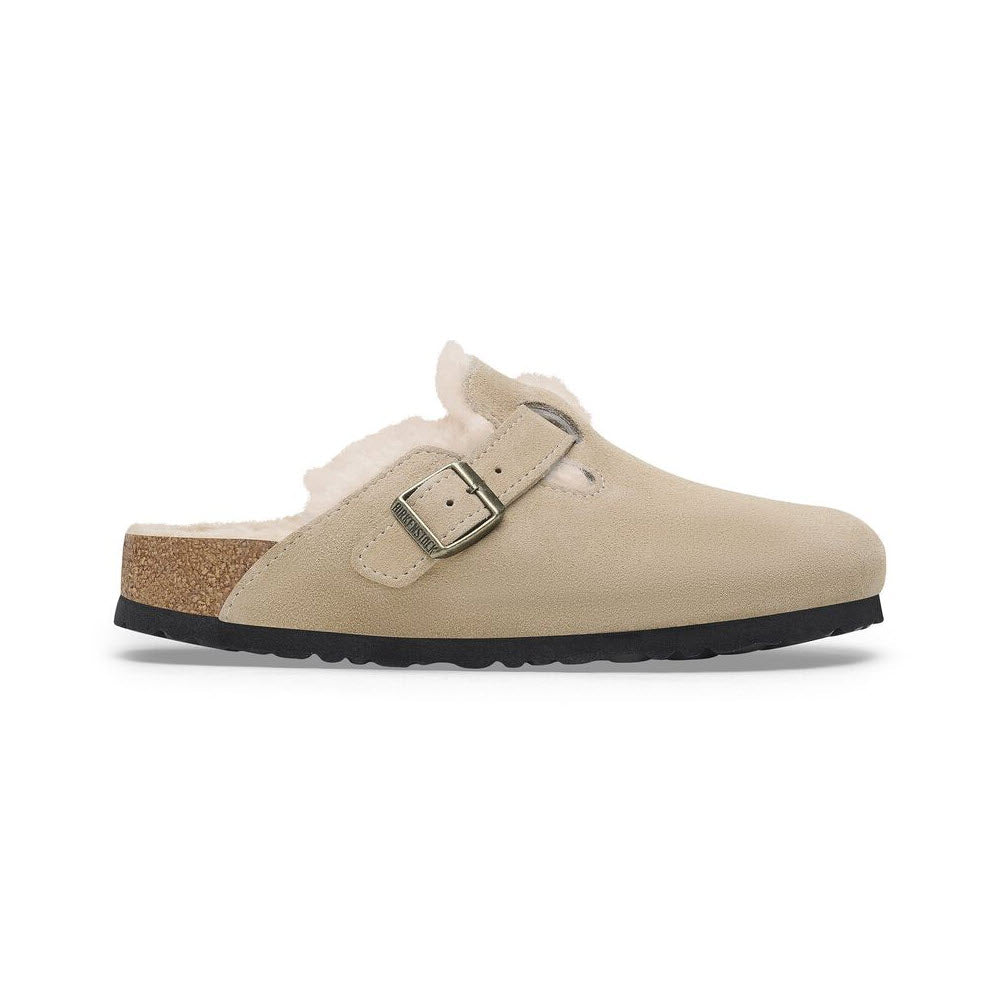 BIRKENSTOCK BOSTON SHEARLING TAUPE - WOMENS