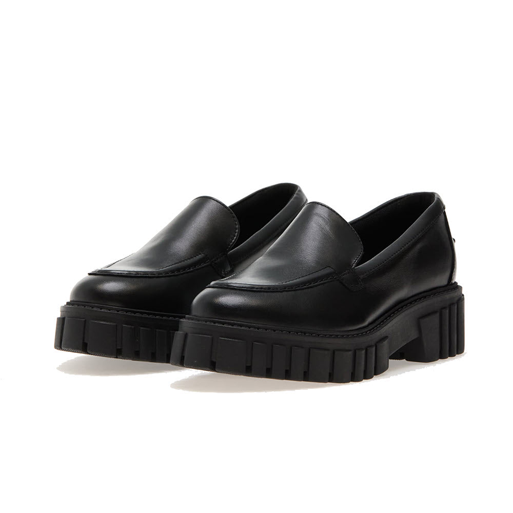 CLARKS PAGE LOAFER BLACK LEATHER - WOMENS