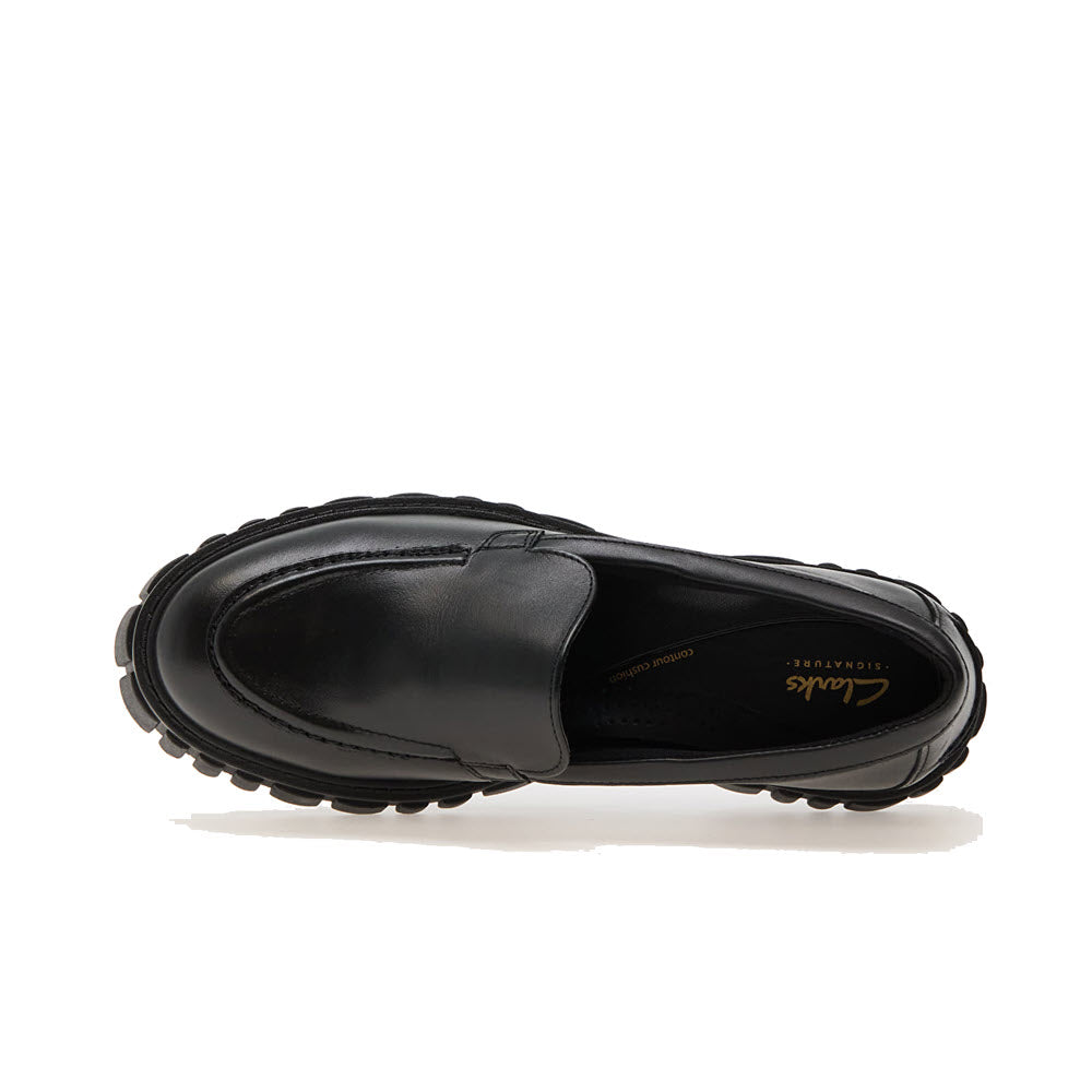 CLARKS PAGE LOAFER BLACK LEATHER - WOMENS