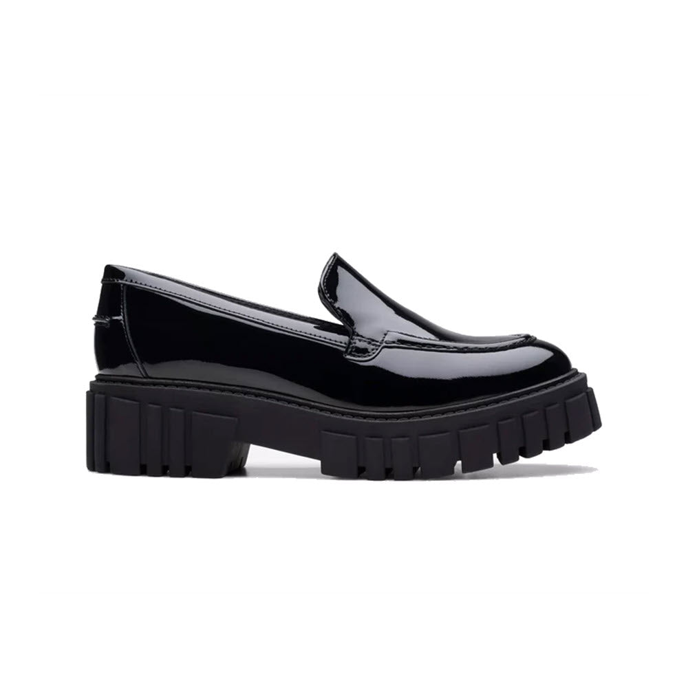 CLARKS PAGE LOAFER BLACK PATENT WOMENS