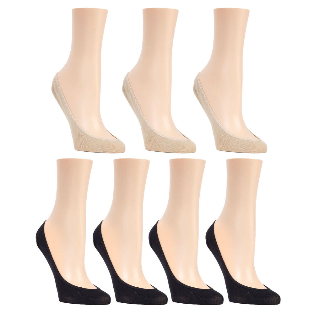 MEMOI MICRO LINER SOCKS 7 PAIR PACK BLACK/NUDE - WOMENS - Lamey Wellehan  Shoes