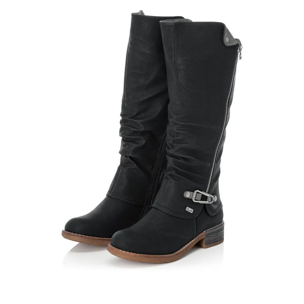 RIEKER RIDING BOOT WITH BUCKLE BLACK - WOMENS