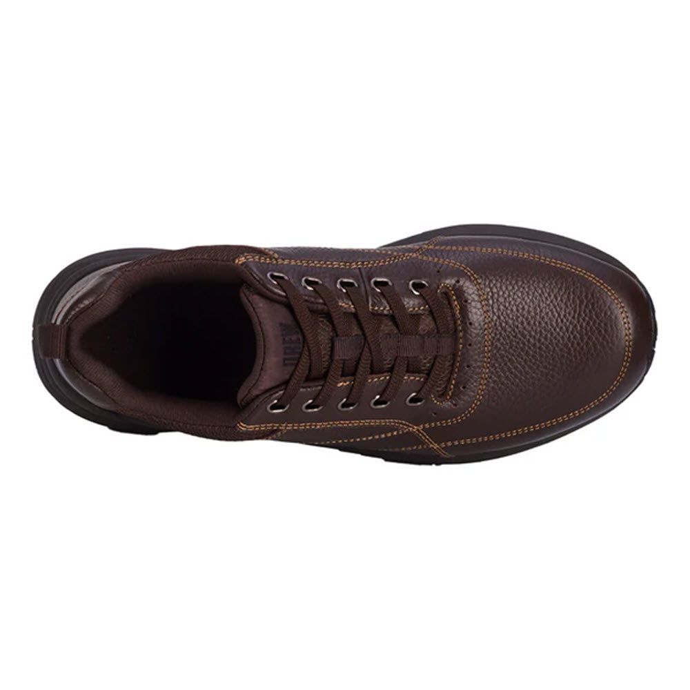 DREW MAKER PEBBLED LEATHER LACE OXFORD BROWN - MENS