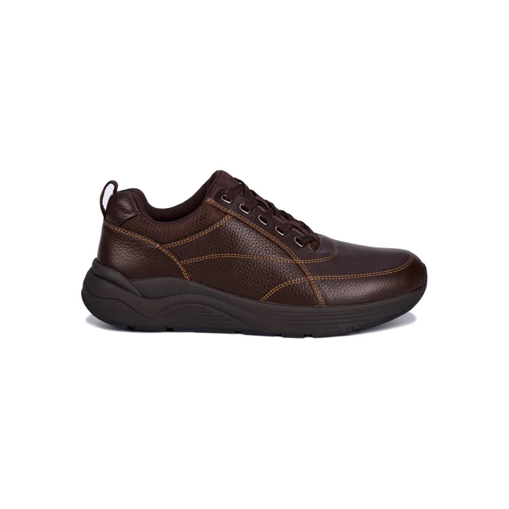 DREW MAKER PEBBLED LEATHER LACE OXFORD BROWN - MENS