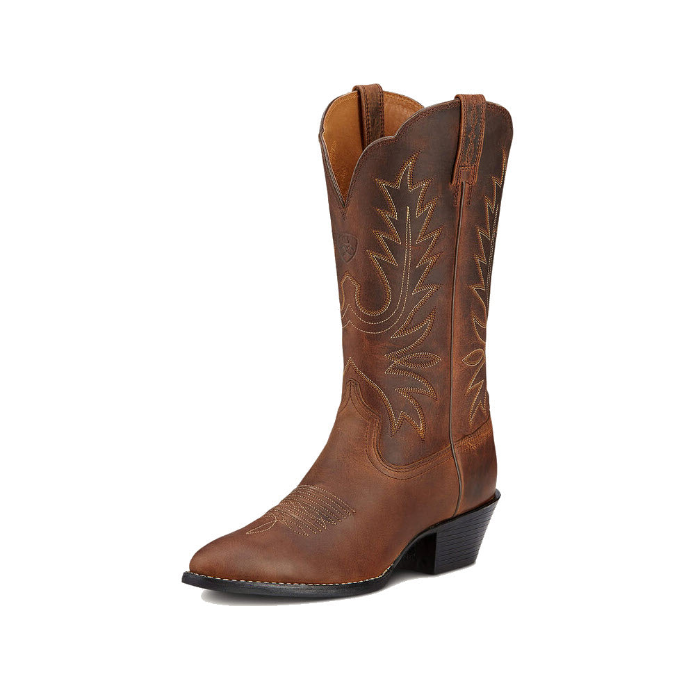 ARIAT HERITAGE WESTERN R TOE DISTRESSED BROWN - WOMENS