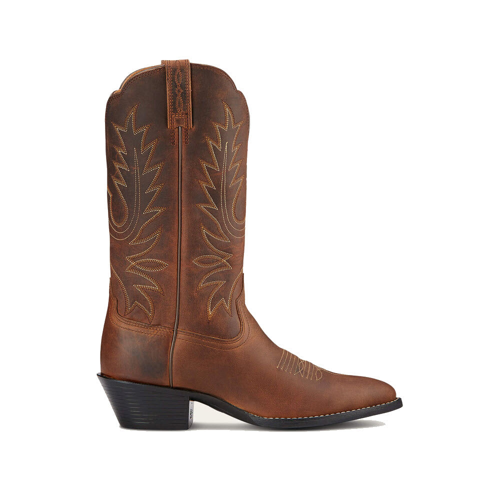 ARIAT HERITAGE WESTERN R TOE DISTRESSED BROWN - WOMENS